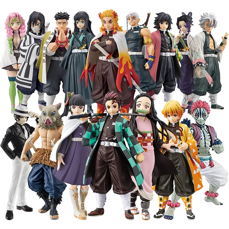 

Anime Demon Slayer Agatsuma Zenitsu Nezuko Action Figure Model Toys Kimetsu no Yaiba Kamado Tanjirou Tomioka Giyuu Shinobu 15CM