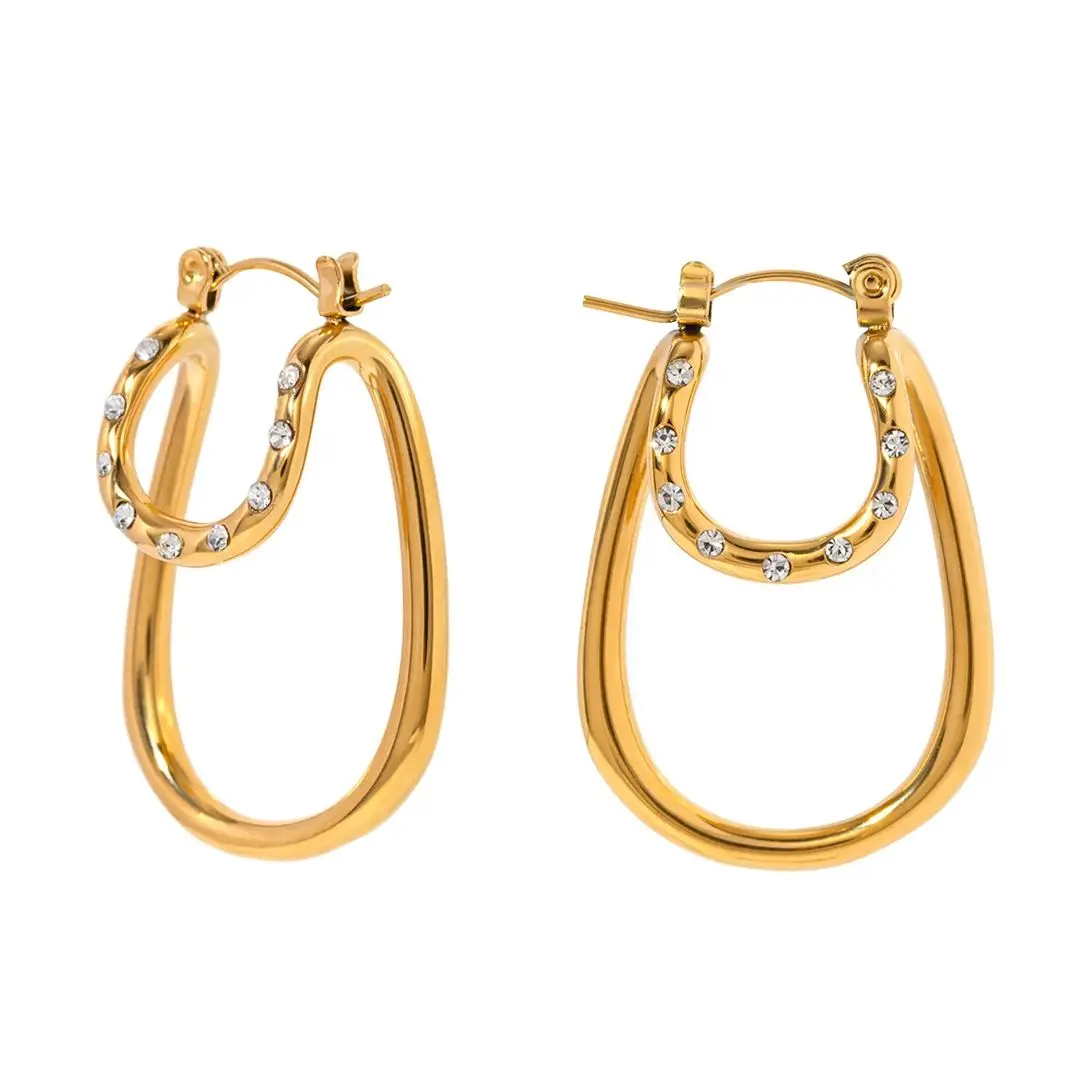 Геометрические серьги из нержавеющей стали Uworld двойные изогнутые уникальные