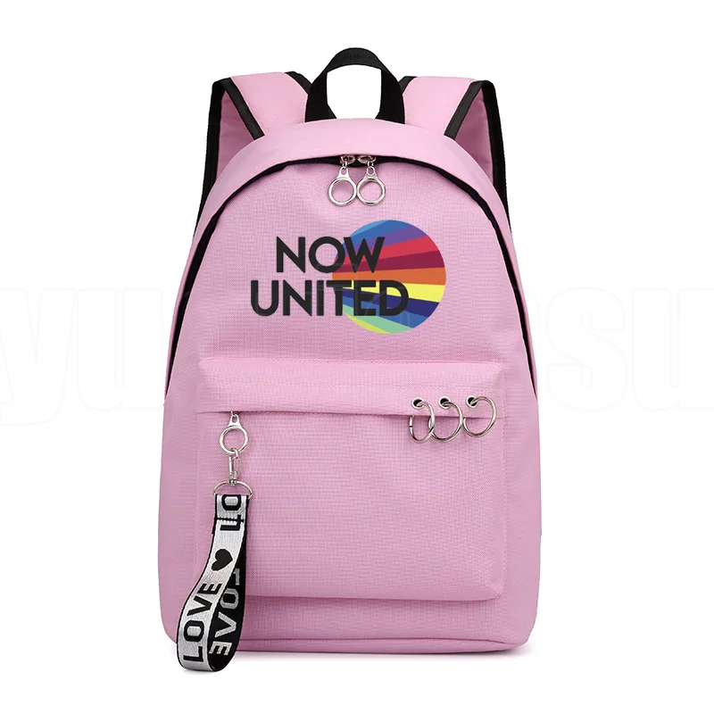 

Mochila Now United Backpack Pink Bag Laptop Bookbag Now United Lyrics Backpack School Bags for Teenage Girls UN Team Waterproof