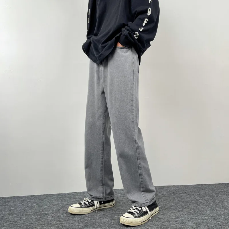 Summer 5 Colors Wide Leg Jeans Men Fashion Casual Straight Jeans Men Streetwear Hip Hop Loose Denim Pants Mens Trousers S-2XL