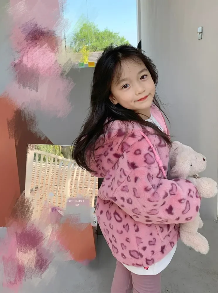 Верхняя одежда для девочек плотный топ из хлопка с капюшоном и имитацией