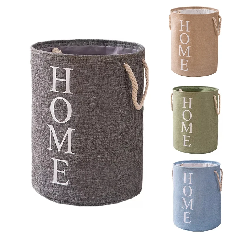 

Foldable Laundry Basket Round With Handles Storage Bag Large Capacity Clothes Kid Toy Sundries Hamper
