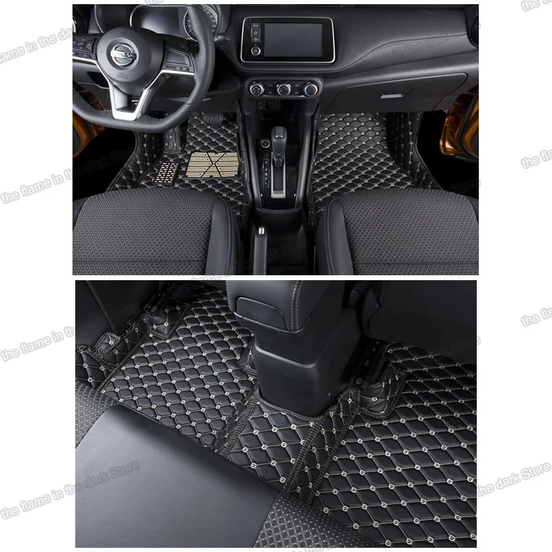 Leather Car Interior Floor Mats for Nissan Kicks 2016 2017 2018 2019 2020 2021 Accessories Styling Cover Carpet Rug 2022 2023
