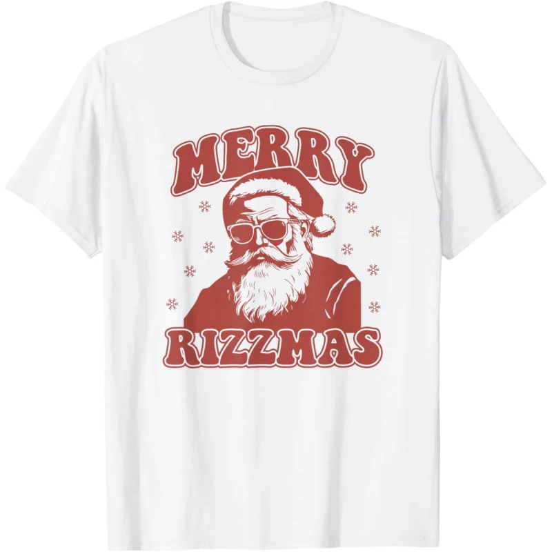 Рождественская футболка Merry Rizzmas Funny Xmas Rizz Santa Claus Rizzler