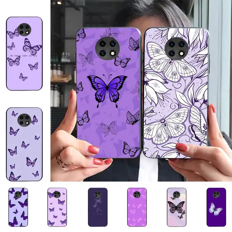 

Aesthetic Purple Butterflies Phone Case for Samsung S20 lite S21 S10 S9 plus for Redmi Note8 9pro for Huawei Y6 cover