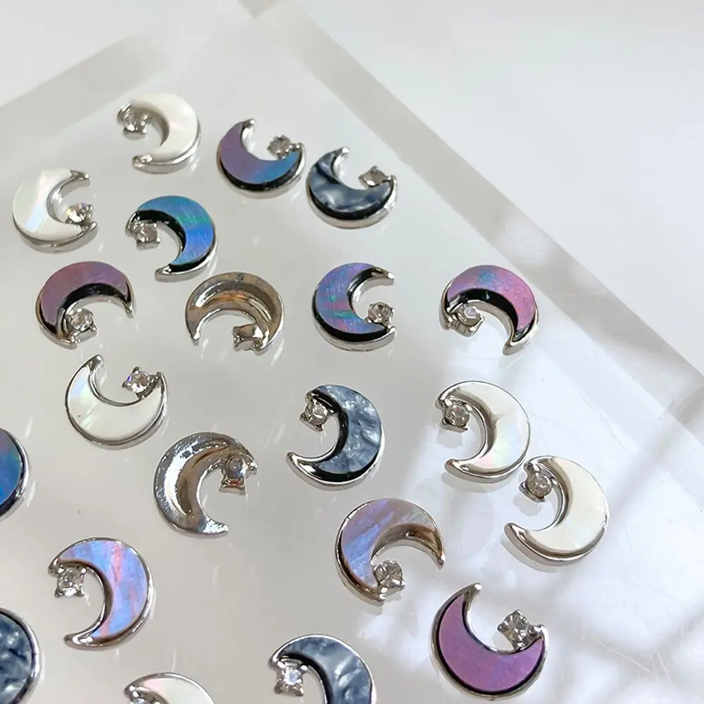 

10 Pieces INS Moon Decoration Nail Art Color 3D Glitter Rhinestone Pendant Nail Stud DIY Nail Art Jewelry Accessories
