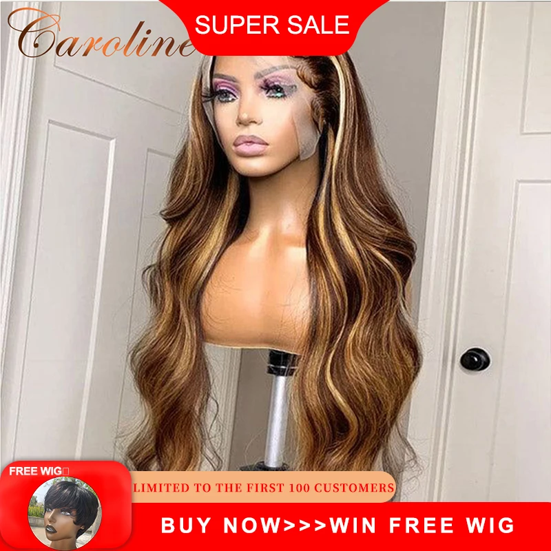 

Highlight Wig Human Hair Lace Front Wigs For Women Brazilian Body Wave Lace Frontal Wig Natural Hairline Colored Human Hair Wigs