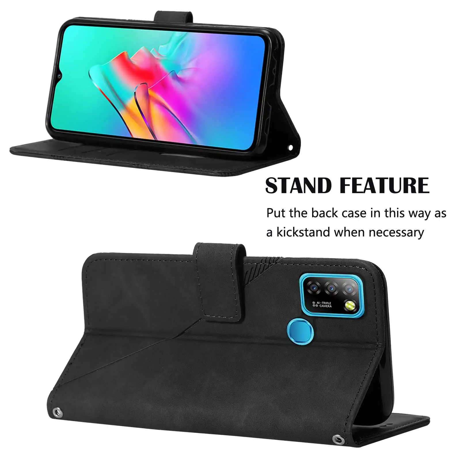 for infinix smart hd 2021 5 4 hot 10 lite 9play 10s 10t zero 8 note 10 8 7 itel p36 phone case flip wallet card slot stand cover free global shipping