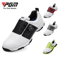 pgm mens golf shoes waterproof microfiber pu anti sideslip rotation shoelace men breathable fixed spiked golf sneakers 39 45