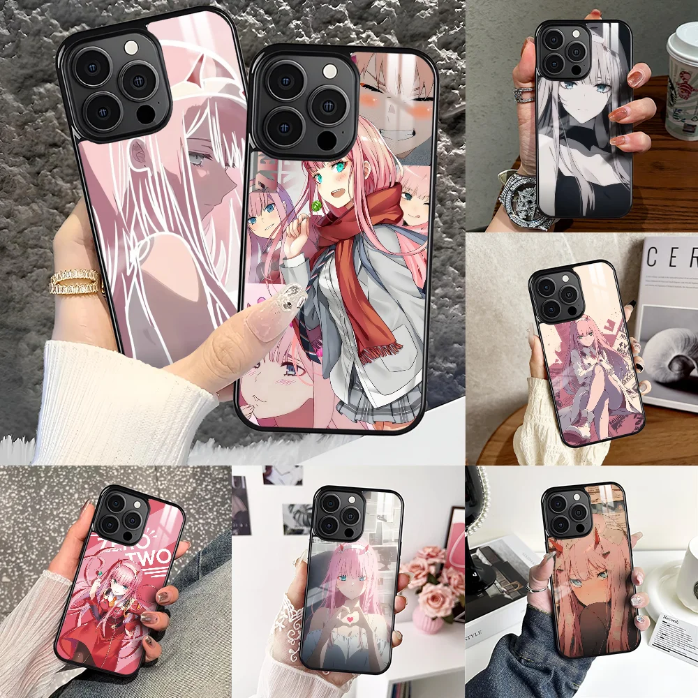 Чехол Z-Zero Two D-Darling in the Franxx для iPhone 16 15 14 13 12 11 Pro Xs Max Mini Plus противоскользящий