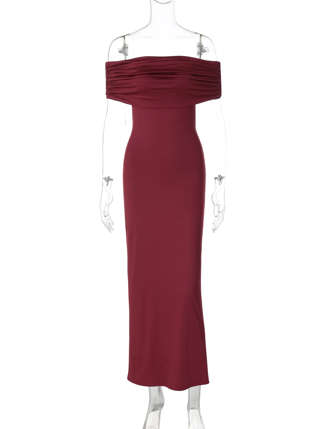 Женское платье-макси без рукавов с открытой спиной и вырезом-лодочкой