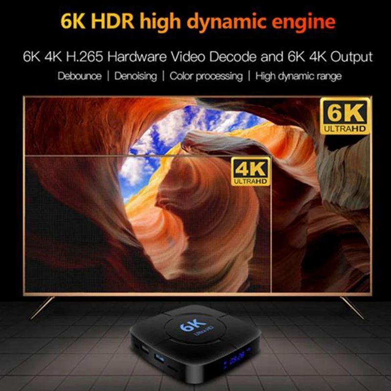 ТВ-приставка H616 4 + 32 ГБ Android 10 6K |