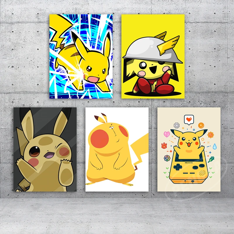 

Hd Print Pikachu Poster Lightning Pokemon Canvas Painting Adventure Animation Modular Pictures Cartoon Wall Art Home Decoration