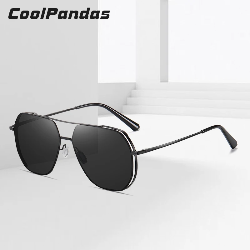 

CoolPandas Men's Sunglasses Polarized Lens New Design Polygon Sun glasses Coating Mirror Glasses Driving Outdoor Oculos de sol