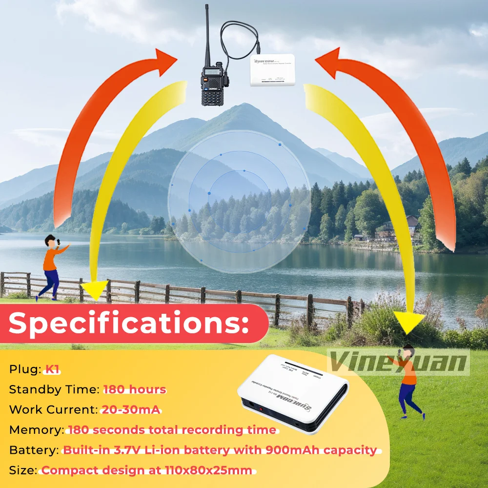 Фото Контроллер симплексного повторителя Surecom SR-112 Cross Band для Baofeng UV-5R 888S UV-5RA Walkie Talkie, двусторонняя радиосвязь, вилка K1 №4