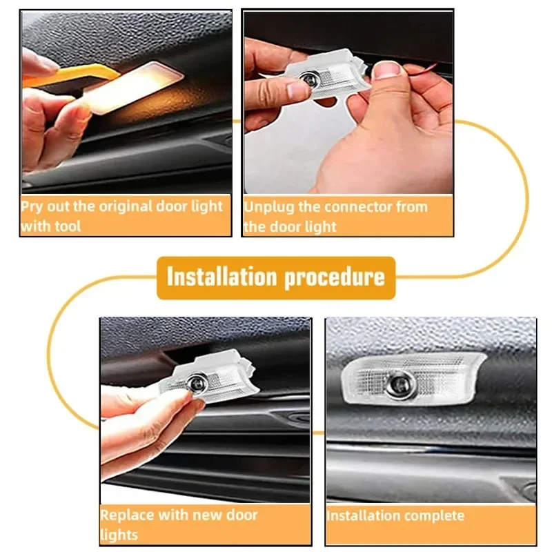 2x автомобильный дверной светильник с логотипом проекция Ghost Shadow приветственный