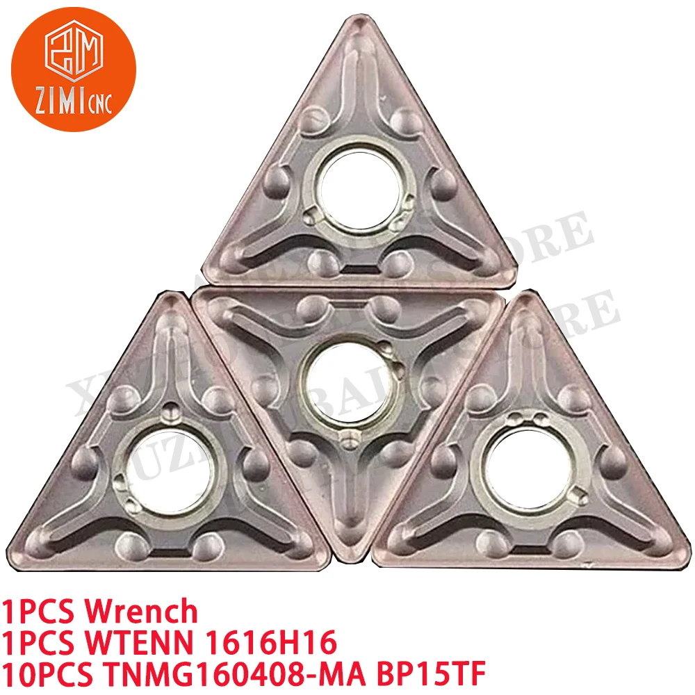 1 ШТ WTENN 1616H16 16 мм*100 мм Держатель токарного инструмента + 10 TNMG160408-MA Режущие