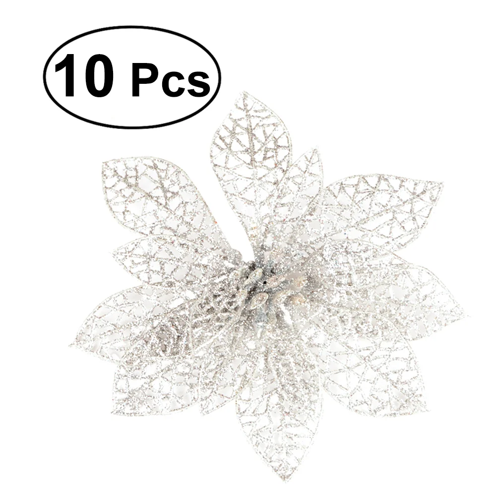 

Christmas Flowers Treeartificial Poinsettia Decorations Poinsettiasglitter Flower