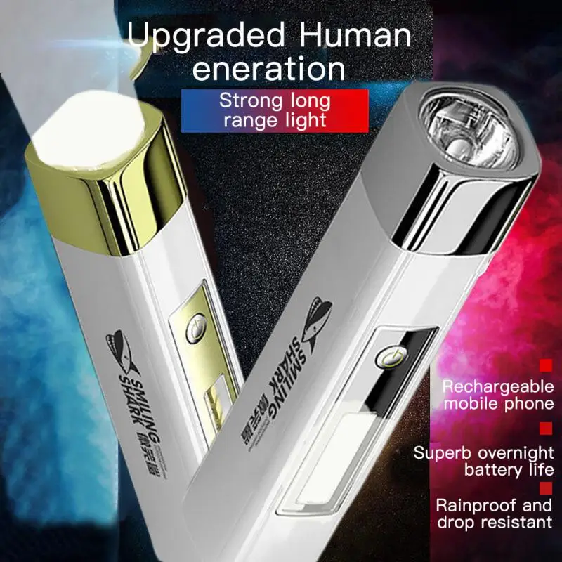 

Rechargeable Led Flashlight Mini Side Light Portable Compact Walking Power Bank Camping Adventure Outdoor Portable Lights
