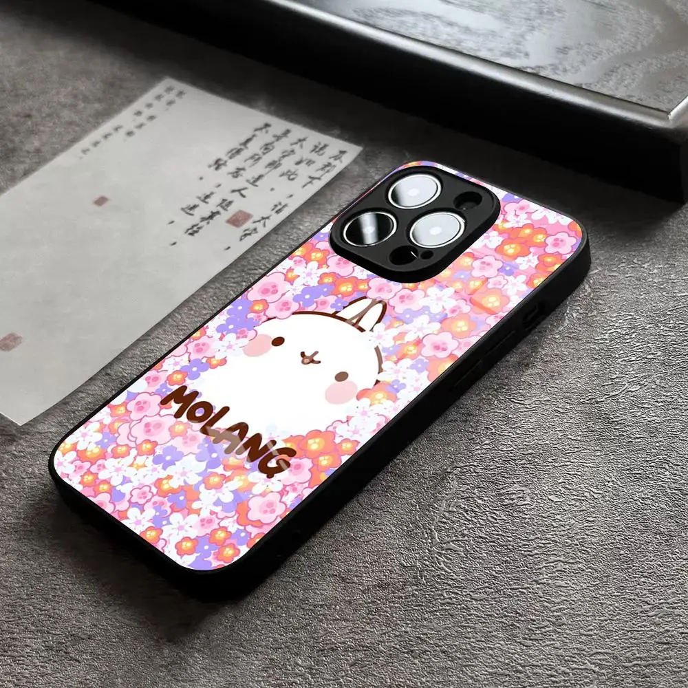 Фото Чехол для телефона с мультяшным дизайном M-Molangs для iPhone 17 Pro Max 14 Plus 12 Mini 11 13 15 X XR XS 16 Plus SE, стеклянная крышка №4