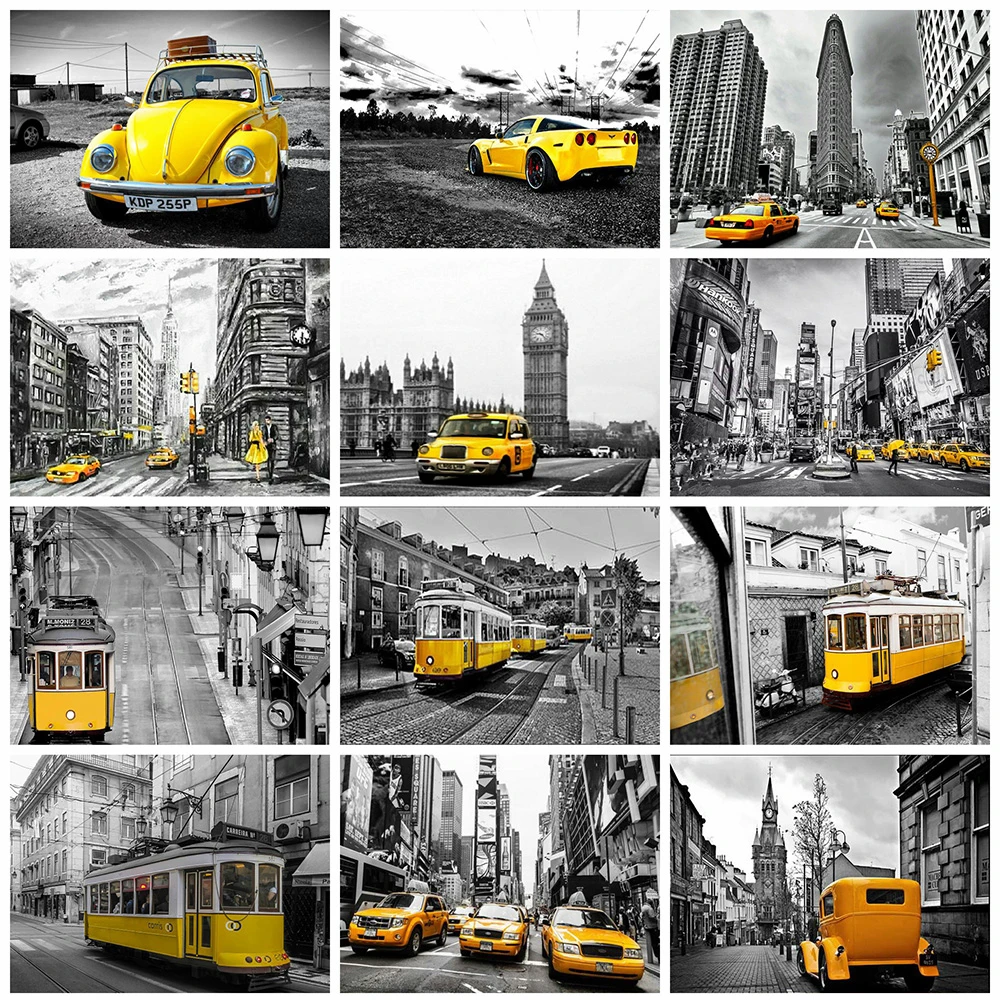 5D алмазная живопись своими руками автомобильный пейзаж полная квадратная