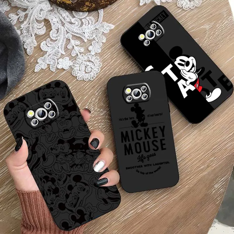 Disney Микки Маус мультфильм для Xiaomi Mi Poco M3 M4 M5 M5s M6 X3 X4 X5 X6 F3 F4 F5 F6 GT Pro 4G 5G черный мягкий
