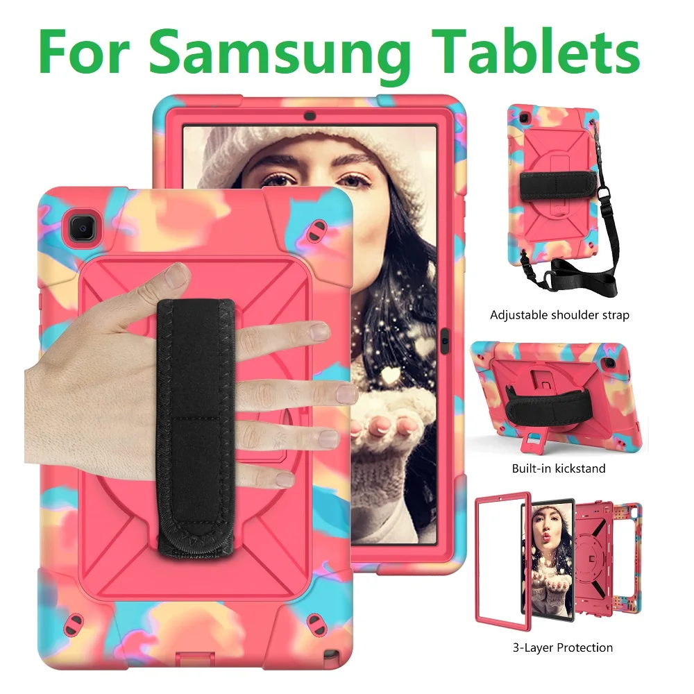 

Fashion 3-in-1 Heavy Duty Tablet Case for Samsung Galaxy Tab A 10.1 T515 T510 S6 Lite 10.4 A7 10.4-inch Protect Cover