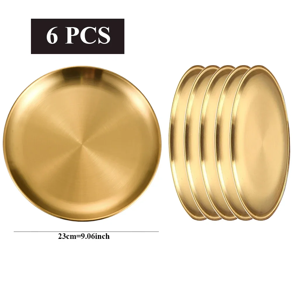 

Золотые круглые тарелки из нержавеющей стали