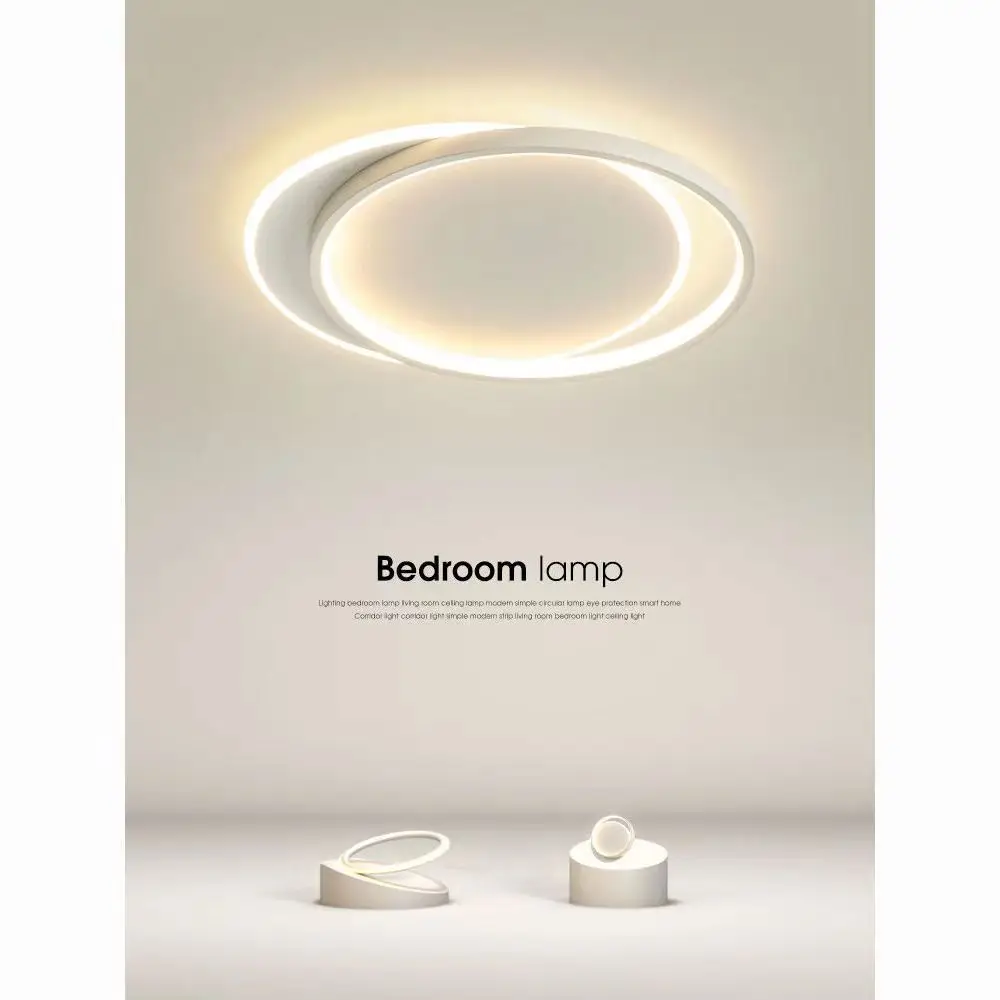 Bedroom ceiling light simple modern Nordic round led living room three color dimming ceiling light