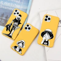 anime one piece luffy zoro phone case for iphone 13 12 11 pro max mini xs 8 7 6 6s plus x se 2020 xr candy yellow silicone cover