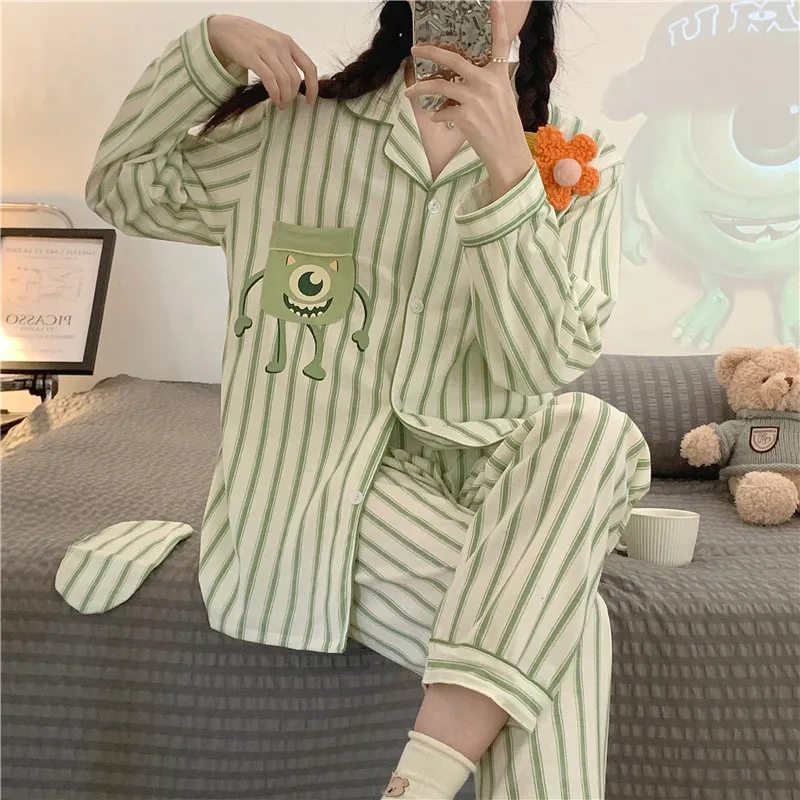 Pajamas female the spring and autumn period and the long sleeve summer two-piece household to take in the spring and autumn