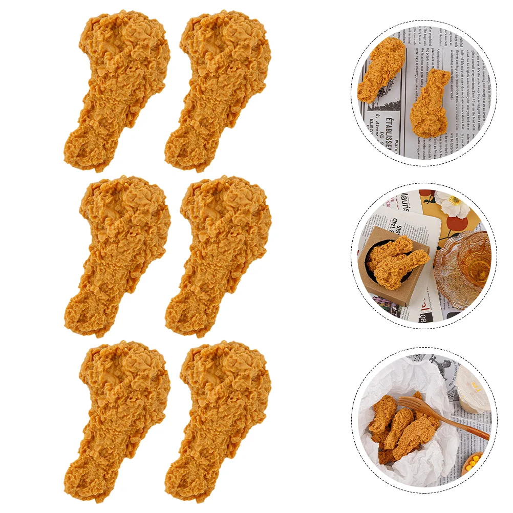 

6 Pcs Shop Window Decors Wallet Keychain Desktop Frying Model Scene Layout Props Decorations Pvc Photo