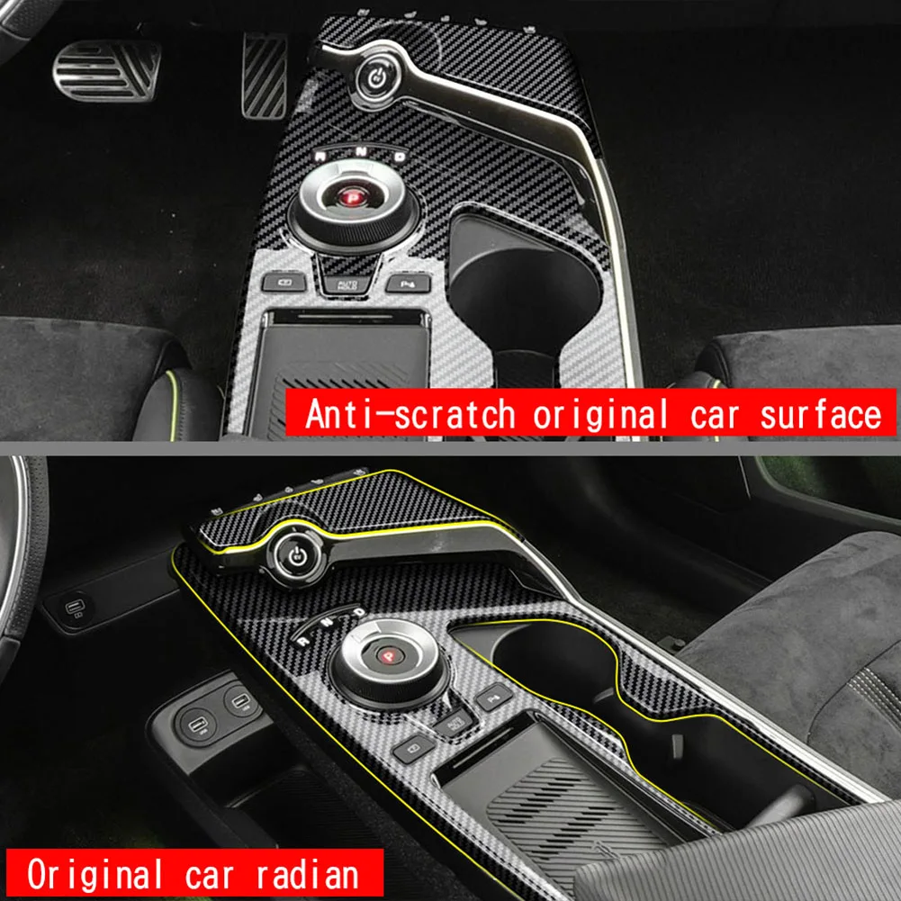 

Carbon Fiber Central Control Gear Panel Sticker Modified Shifter Panel Decorative Patch For Kia EV6 2021 2022