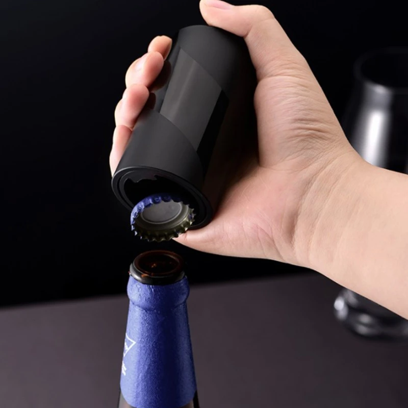 Automatic Beer Bottle Opener Push Down Lid Quick Open Magnet
