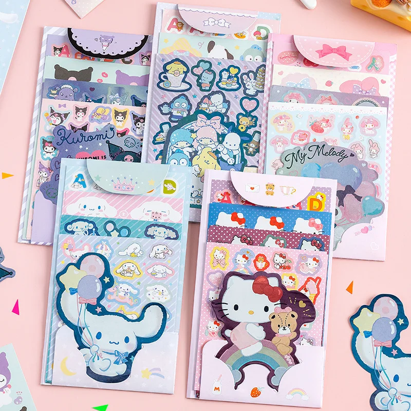 

Kuromi Mymelody Cinnamoroll Anime Cartoon Personality Reward Sticker Booklet Decoration Hand Account Laptop Sticker