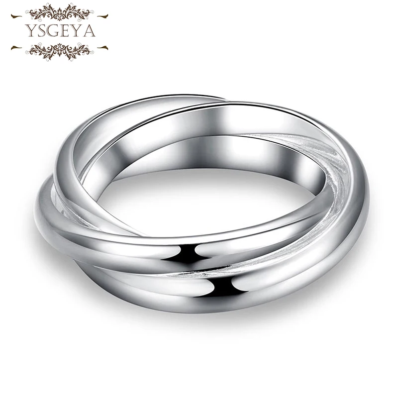 

YSGEYA кольцо с тремя кольцами, модное серебряное кольцо с подвесками Kpop, кольца для подростков, винтажная корейская мода, бесплатная доставка