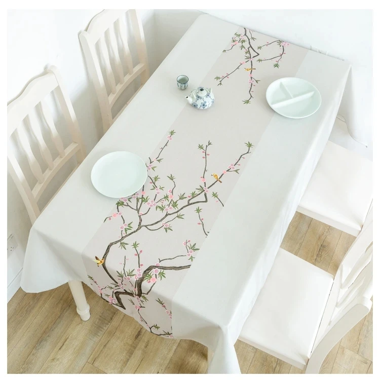 

Tablecloth for Wedding Party Hotel Table Cover with Plum Patterns Creative Tablecloth Manteles ---PDB