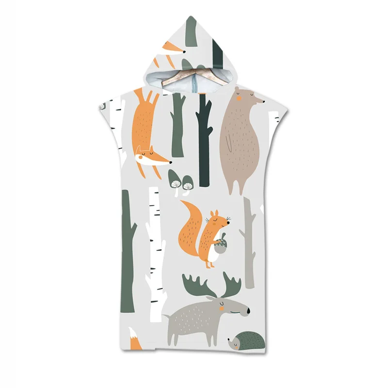 

Animals Microfiber Fabric Adult Bath Towels Beach Towel Changing Bathrobe Cloaks Hooded Swimming Pool Gym Fitness Bath Towels