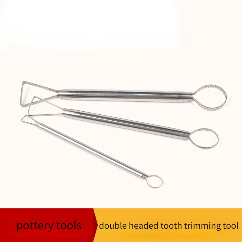 Stainless Steel Double-headed Blade Tooth Trimming Tools Pottery Sculpture Clay Repair Supplies Polymer Clay Tools