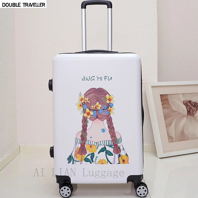

Travel luggage sets kids Women rolling luggage 20 inch cabin carry on trolley suitcase bag on wheels kids cartoon luggage new