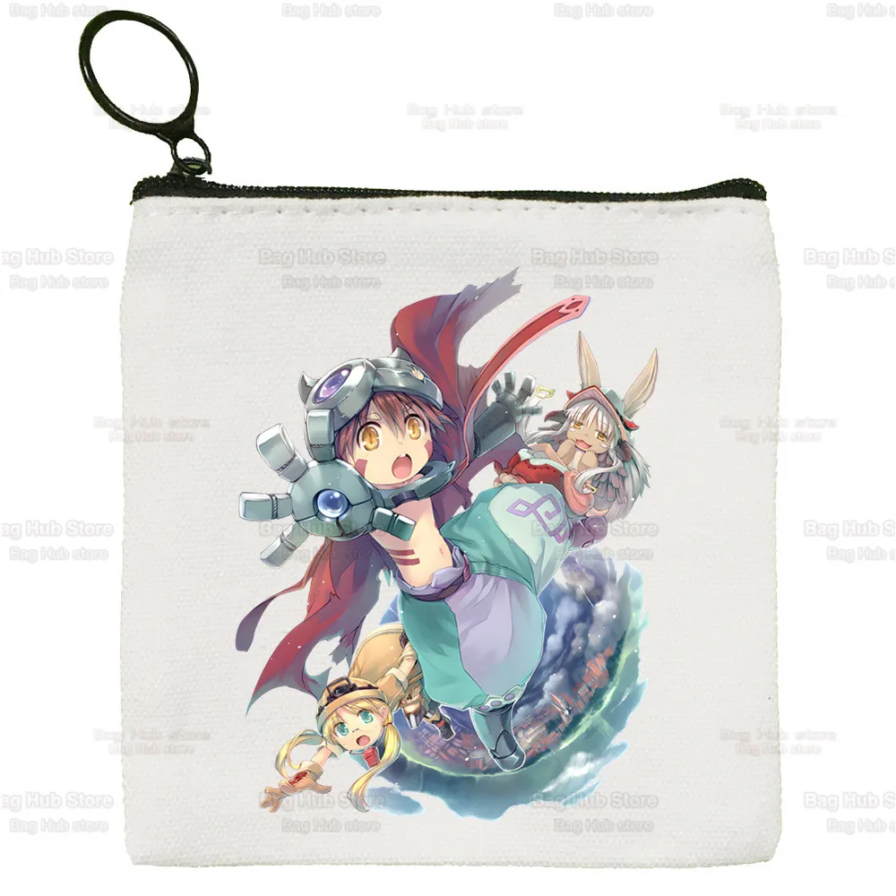 Made In Abyss Canvas Coin Purse Collection Canvas Bag Nanachi Riko Japanese Manga Small Wallet Zipper Key Bag Hand Gift