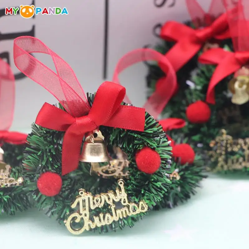 

Dollhouse Miniature 6cm Christmas Garland Wreath Model DIY Dolls House Christmas Decor Accessories Festival Scene Ornament