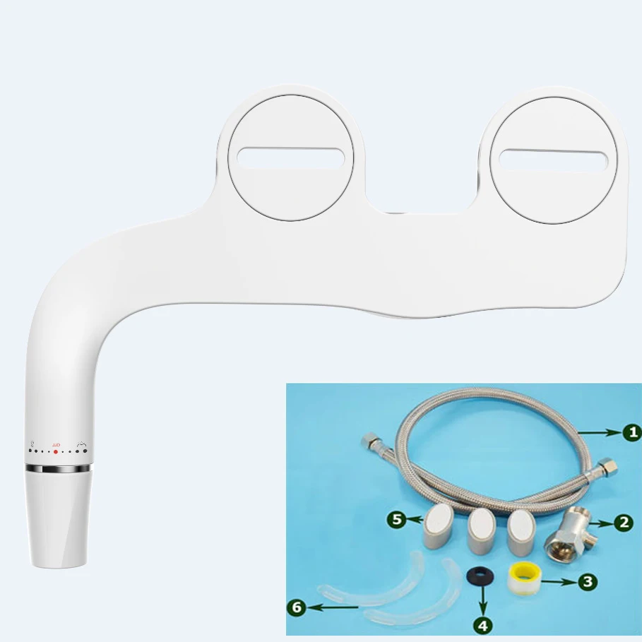 

Ultra-thin smart toilet cleaning artifact without electricity Bidet toilet cover to wash buttocks with double nozzles Биде