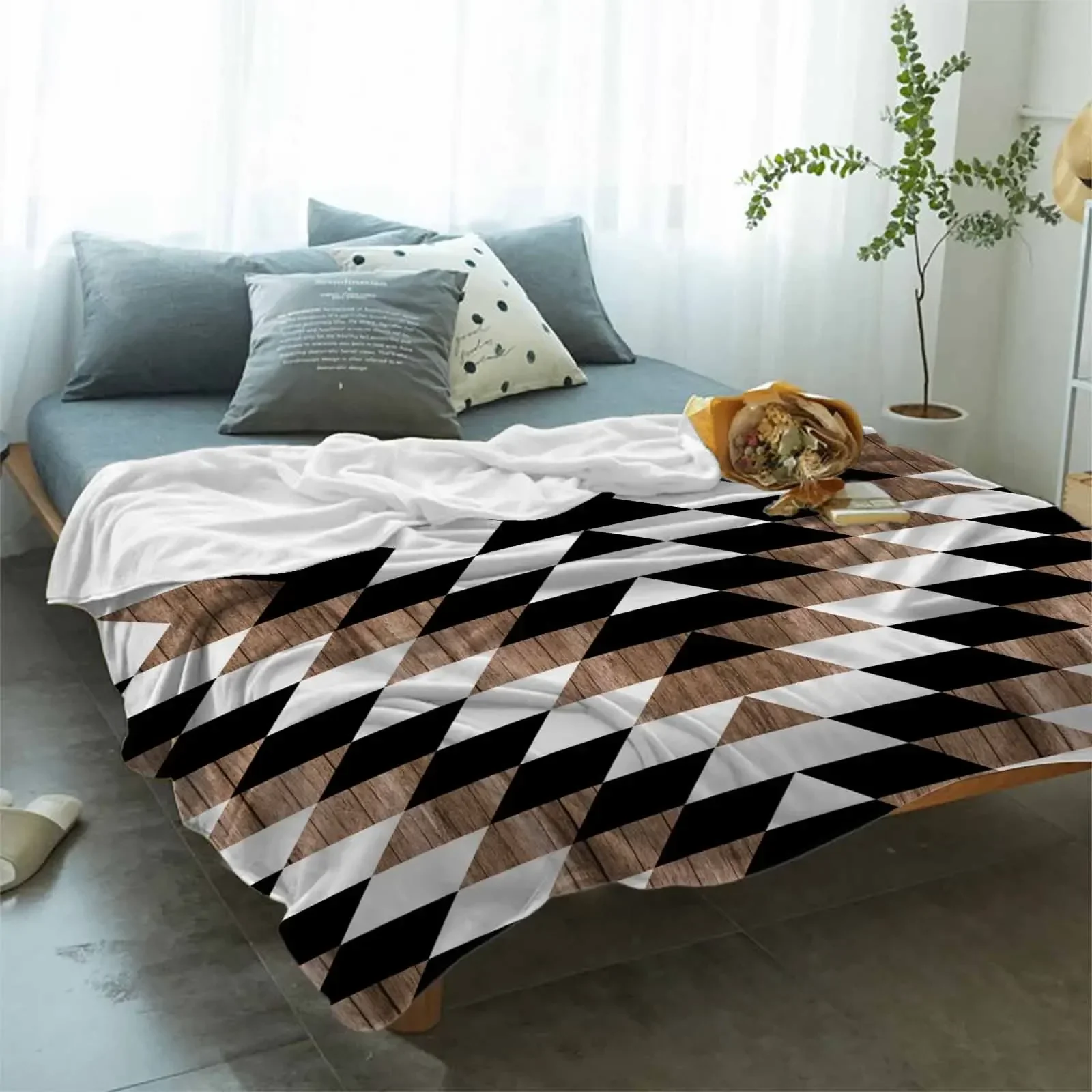 Богемные ацтекские деревянные одеяла портативное мягкое покрывало для кровати