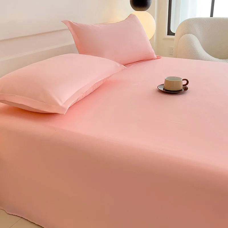 Женская розовая плоская простыня однотонная верхняя удобные прочные постельные