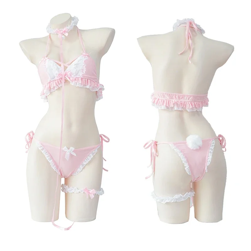 Милый купальник горничной танкини для косплея девушки с кроликом из аниме