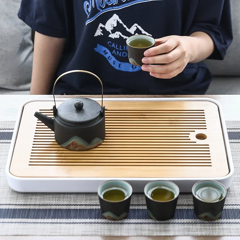 

Portable Kungfu Tea Set Ceramic Chinese Luxury Matcha Tea Set Portable Vintage Kahve Fincan Takimlari Jingdezhen Porcelain MZY