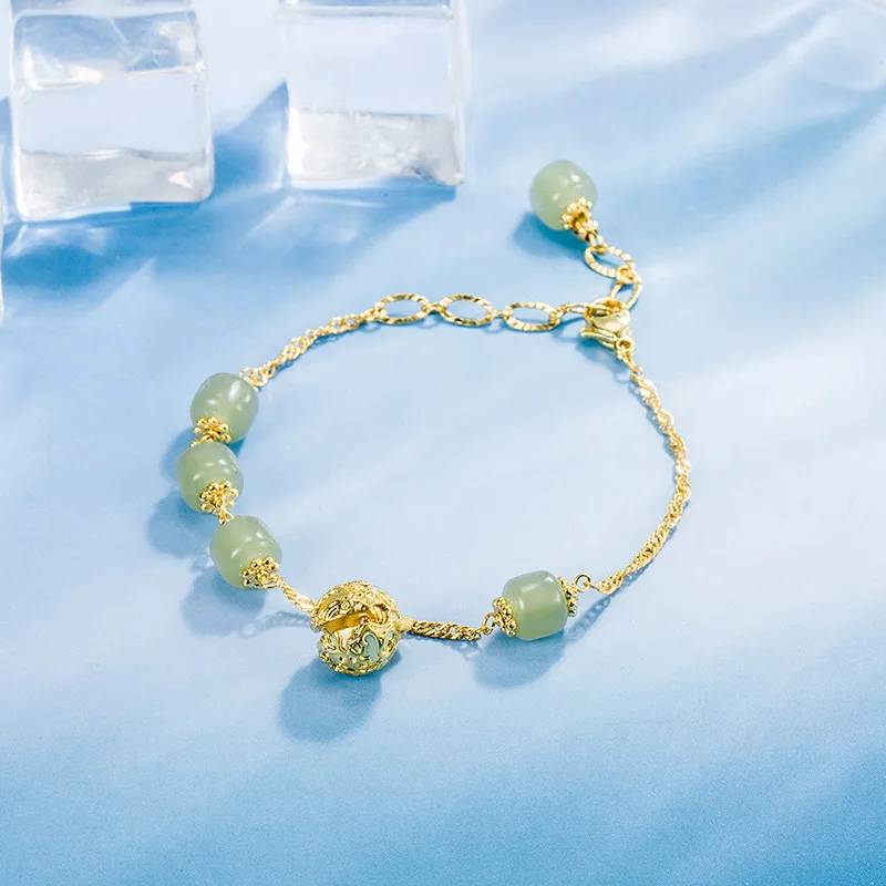 

Bell Hetian Jade Bracelet Girl Xia Xiaozhong Designs A 2022 New Palace Bell Handstring Birthday Gift 520