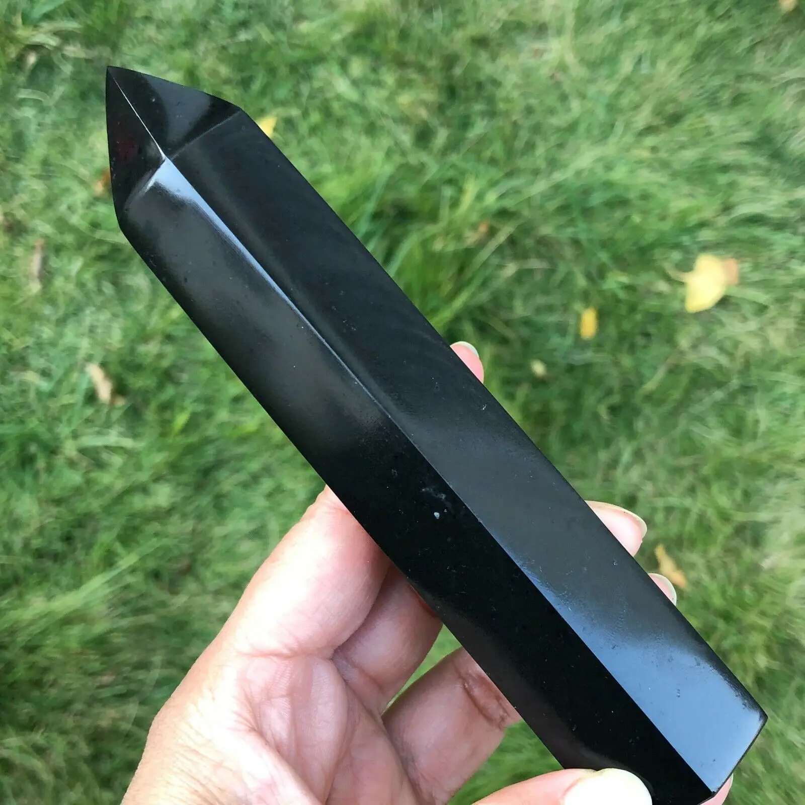 Натуральная черная турмалиновая кварцевая Хрустальная лечебная палочка