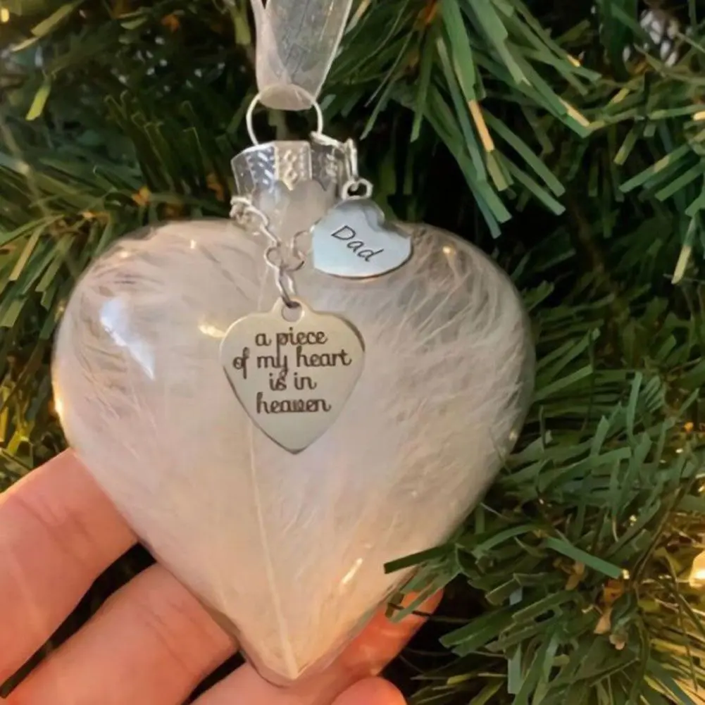 

Love Heart Christmas Ball 6×6cm Accessories Angel Wing Decor Door Feathers Hanging Xmas Tree My Heart In Heaven
